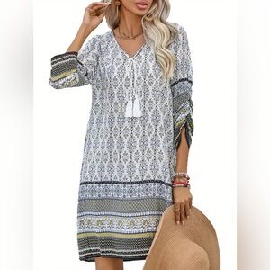 Rayon Boho Chic Print Dress/Cover-up